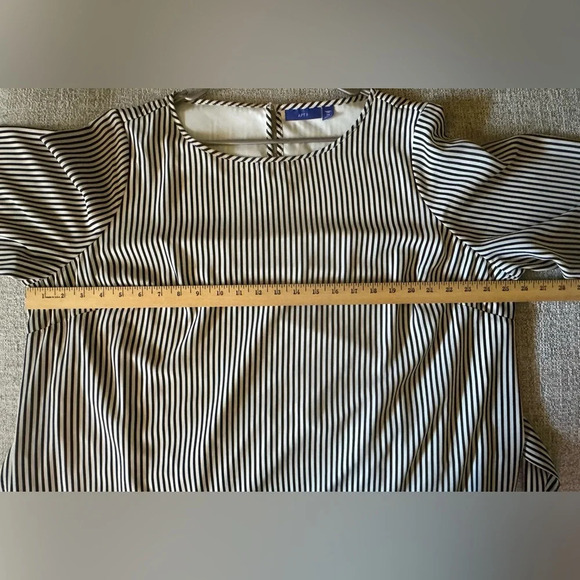 Apt. 9 Women’s Plus Size Shift Dress Black.  White Striped Belted Lined Sz 2XL - Picture 10 of 11